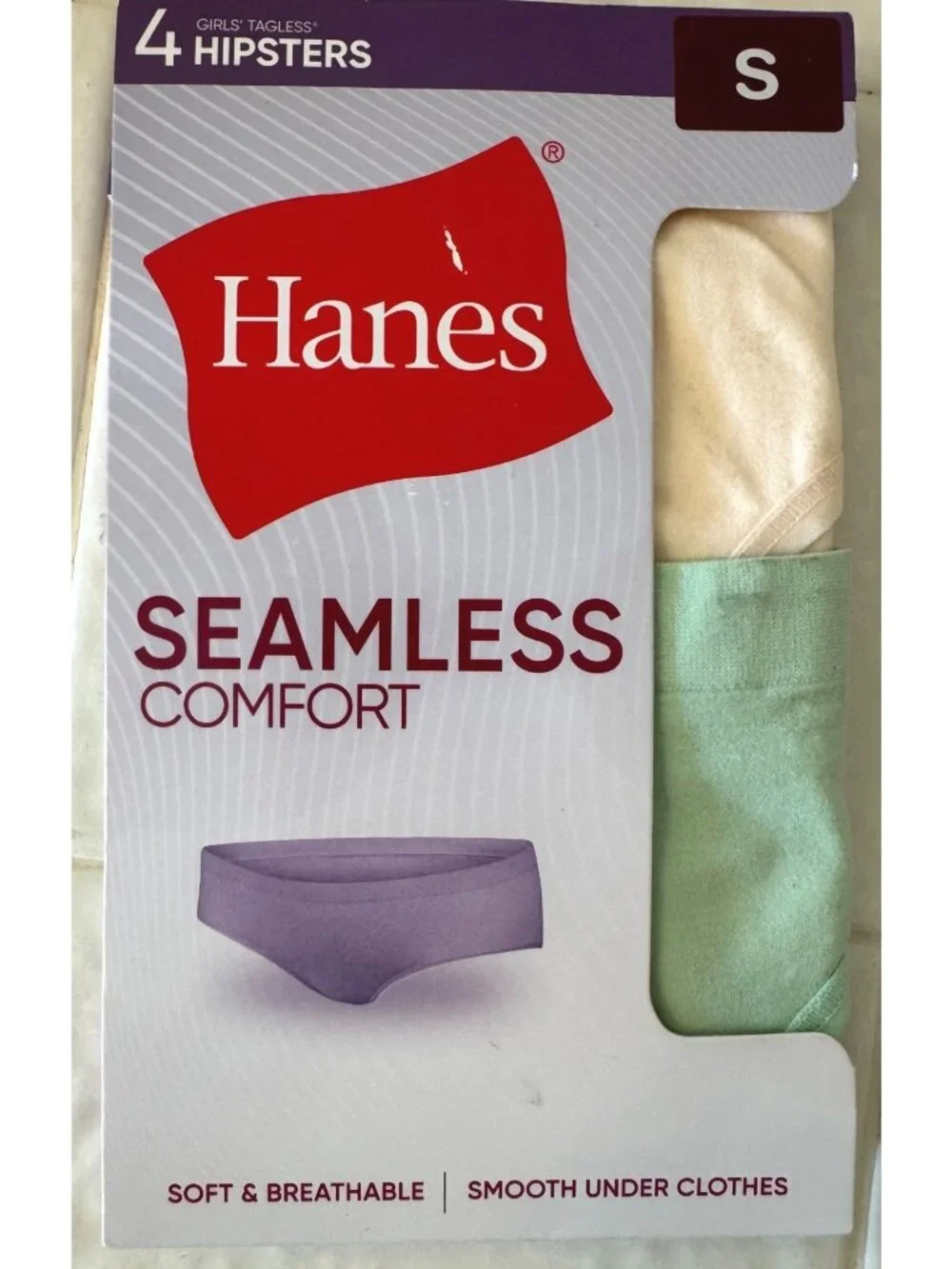Hanes 4 Hipster Girls Size 6 Small Tagless Underwear NWB